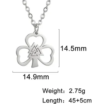 Náhrdelník Náhrdelník čtyřlístek ocelový | šperk štěstí, keltský amulet - Barva oceli B