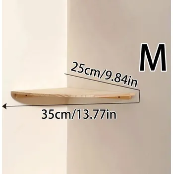 police Rohová polička dřevěná plovoucí nástěnná | bytové doplňky - TK-MS6780