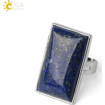 Přívěsek Přívěsek z přírodního kamene s řetízkem | náhrdelník pro muže, unisex přívěsek - Prsten Lapis Lazuli