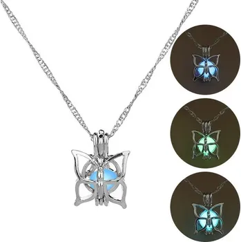 Náhrdelník Svítící náhrdelník s přívěskem | dámský náhrdelník, svítící želva - 04 , Světle modrá