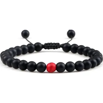 Náramek Náramek z minerálů | náramek pro páry | korálkový náramek - Matná-červená