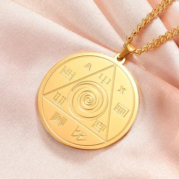 Přívěsek Amulet abraxas z nerezové oceli | ochranný přívěsek, spirituální šperk - Zlatá barva