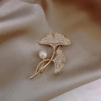 Brož Stylová brož s přírodními motivy | Dámská brož, ozdobná brož - XZ110