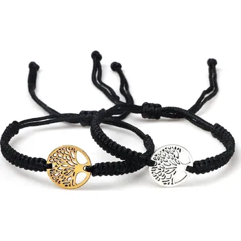 Náramek 2 ks Červený a černý pletený náramek | partnerské náramky, pletené náramky - Styl 16