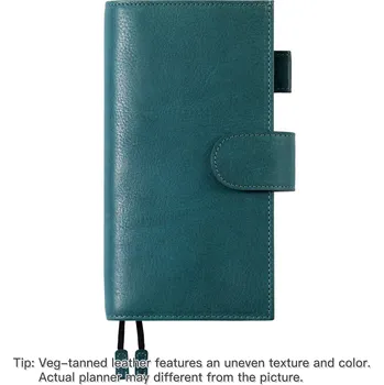 Diář Obal na diář z vege kůže | obal na diář, obal na zápisník - Hluboká šedozelená