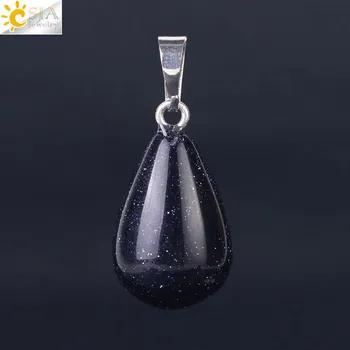 Přívěsek Přívěsek z kamene ve tvaru kapky | přívěsek kámen, přívěsek - Modrý písek