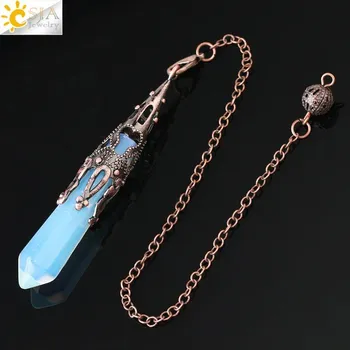 Náhrdelník Kyvadlový náhrdelník nejen pro věštění | věštecké kyvadlo, kyvadlo z minerálu - Opál