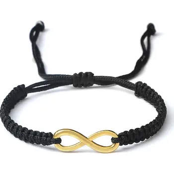 Náramek 2 ks Červený a černý pletený náramek | partnerské náramky, pletené náramky - Styl 26