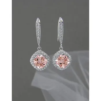 Náušnice Visací náušnice se zirkony | elegantní šperky, módní doplněk - M223-šampaňské