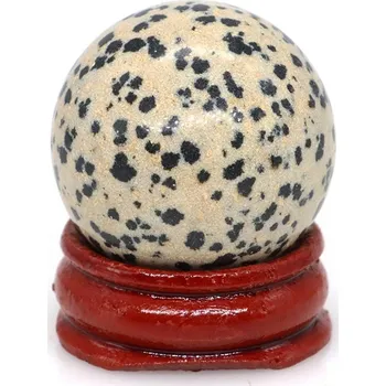 Kamenná minerální koule 30 mm | přírodní kámen | masážní koule - Jaspis dalmatský , 10 KS