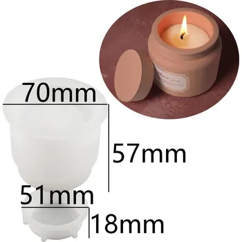 Nádoba na pečení Silikonová forma na svícen s víčkem | forma na beton | domácí dekorace - malý 1686