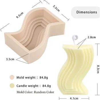 Forma na odlévání Silikonová forma na svíčky | silikonová forma, forma na mýdla - Tvar S