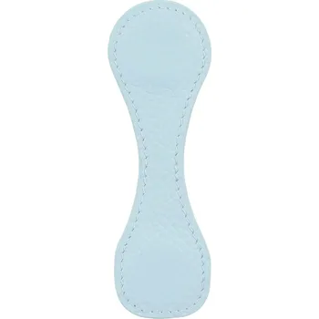 Doplněk ke knize Kožená magnetická záložka s pevnou sponou | magnetická záložka, kožený diář - Oblázková Světle modrá