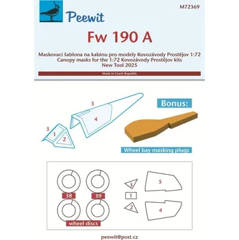 Plastikový model 1/72 Canopy mask Fw 190A (KP)