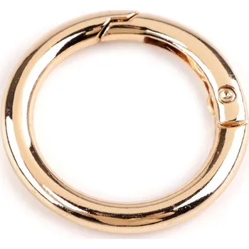 Karabina kulatá na kabelky / kroužek na klíče Ø25 mm - 5 růžové zlato světlé