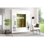 Eka Předsíňová stěna s čalouněnými panely Trinity 32 - Bílá / Olivová 2312