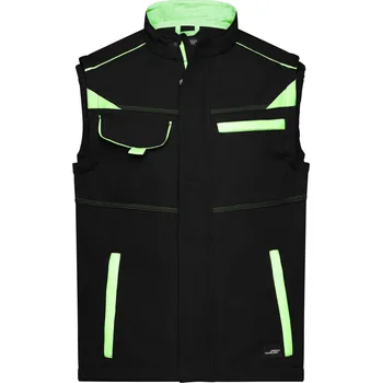 pracovní vesta Pracovní letní softshellová vesta - Color JN 852 black-lime green XXL