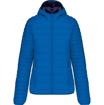 Lehká dámská prošívaná bunda s kapucí K 6111 light royal blue XXL