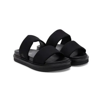 Pánské pantofle Nazouváky Calvin Klein Jeans Flat Molded Dbl Bar Sandal Cv YM0YM01222 Černá 42