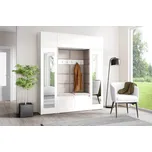 Eka Předsíňová stěna s čalouněnými panely Trinity 32 - Bílá / Tmavá krémová 2302