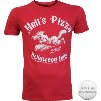 Pánské tričko Yakuza Premium Selection Tričko Yakuza Premium 3810 - červené, Hells Pizza, Los Angeles Velikost: XL