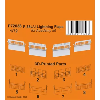 Plastikový model CMK 1/72 P-38J/L Lightning Flaps (ACAD) 3D-Print
