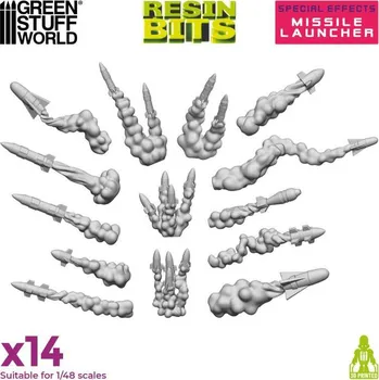 Plastikový model Resin Missile Launcher Effect – resinové rakety s kouřovou stopou (14 ks)