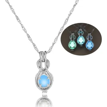 Náhrdelník Svítící náhrdelník s přívěskem | dámský náhrdelník, svítící želva - 24 , Světle modrá