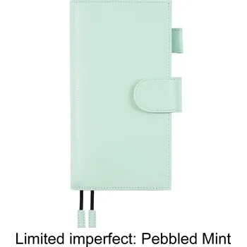 Diář Kožený obal na diář | luxusní obal, plánovací diář - Oblázková máta