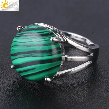 Prsten Nastavitelný prsten s přírodním kamenem | dámský prsten - Malachit