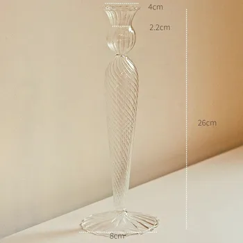 Svícen Moderní skleněný svícen nordic dekorace | svícen, domácí dekorace - Vymazat FrenchTall