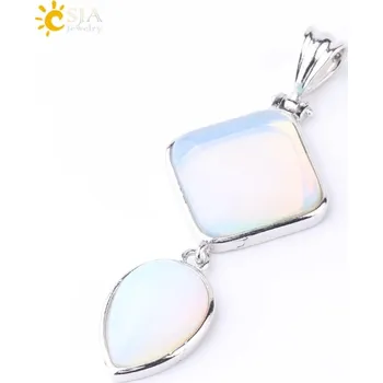 Přívěsek Přívěsek z přírodního kamene ve tvaru kapky | dámský přívěsek, krystal náhrdelník - Opál