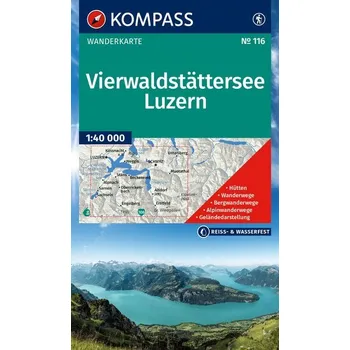 KOMPASS Wanderkarte 116 Vierwaldstättersee, Luzern 1:40.000
