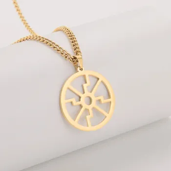 Přívěsek Přívěsek chaos z oceli | ocelový přívěsek, talisman chaos - F zlatá barva