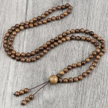 Náhrdelník Japa mala náhrdelník s přírodními korálky | přírodní šperky | dámské a pánské šperky - Dřevěný korálek