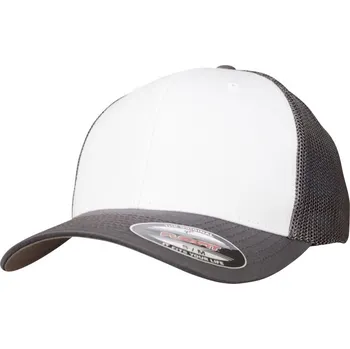 Kšiltovka 6 panelová Trucker kšiltovka "Mesh" 6511 dark grey-white-dark grey L/XL