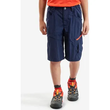 QUECHUA Dětské turistické kraťasy 7–15 let MH 500 10 LET MODRÁ|ČERVENÁ