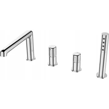 Vodovodní baterie Vanová baterie páková, montáž na vanu Laveo Pretto, stříbrná