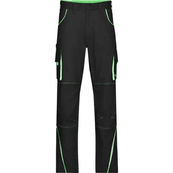 montérky Pracovní kalhoty - Color JN 847 (42-60) black-lime green (48)