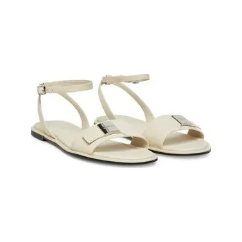 Dámské sandále Sandály Calvin Klein Flat Sandal W/Ck Hw - Lth HW0HW02367 Écru 41