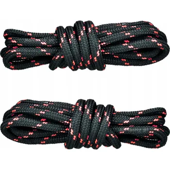 Vrták ČERVENO-ČERNÉ TREKOVÉ tkaničky do bot 140 cm Kulaté 5 mm ŠNĚROVADLA G9-66