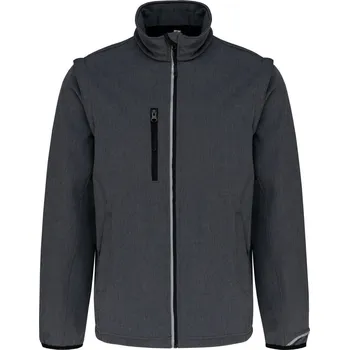 3-vrstvá softshellová bunda s odepínacími rukávy PA 323 marl dark grey 5XL