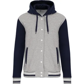 Dámská mikina Unisex univerzitní bunda "Teddy" oxford grey-navy-white M