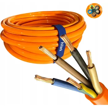 elektrický kabel Kabel Napájecí kabel polyuretanový PUR H07BQ-F 5x4 mm2 oranžový 10 m