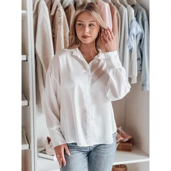 Dámské oblečení Dámská oversize halenka SATINIA bílá DStreet šedá 3277266