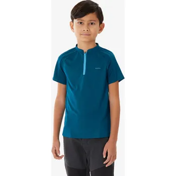 Pánské tričko QUECHUA Dětské turistické tričko 7–15 let MH 900 7 LET MODRÁ|TYRKYSOVÁ