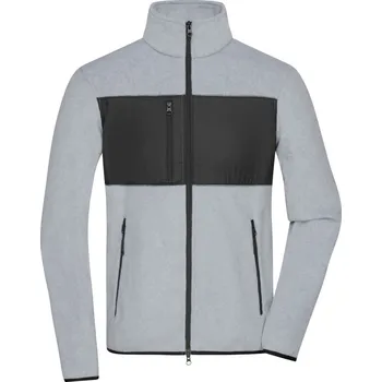 Pánská mikina Pánská fleecová bunda JN 1312 light melange-black M