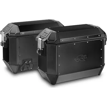 Zavazadlo na motocykl Sada bočních kufrů K-MISSION - 36l, KAPPA (černé, hliník, 49,5x38,7x24,6 cm)