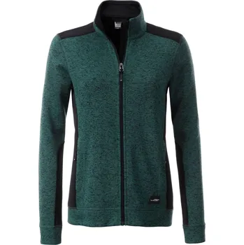Dámská mikina Dámská pracovní pletená fleecová bunda - Strong JN 861 dark green melange-black XS