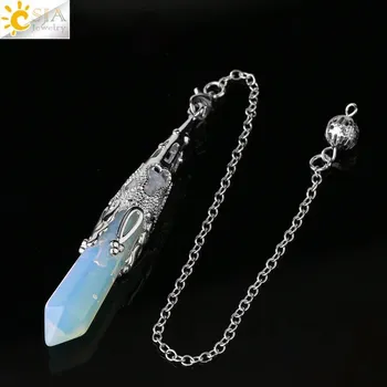 Náhrdelník Kyvadlový náhrdelník nejen pro věštění | věštecké kyvadlo, kyvadlo z minerálu - Opál 1